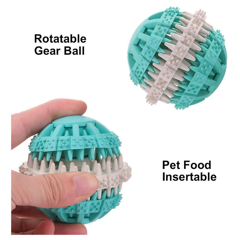 Delaspe Puppy Teeth Cleaning Ball Pet Rubber Toy Cat And Dog Non-Toxic Chewing Toy, Pet Toy Ball (blue) blue - PawsPlanet Australia