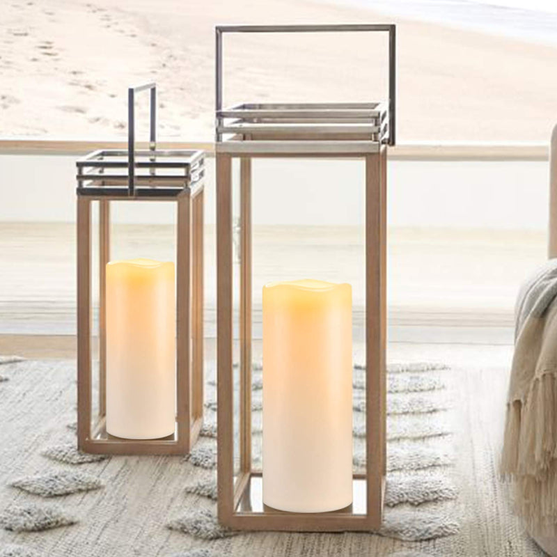 Amagic 10” x 4” Outdoor Waterproof Candles, Battery Operated Large Flameless Candles with Timer, Won’t melt, Long-Lasting, Ivory White, Set of 2 10"X4" - PawsPlanet Australia