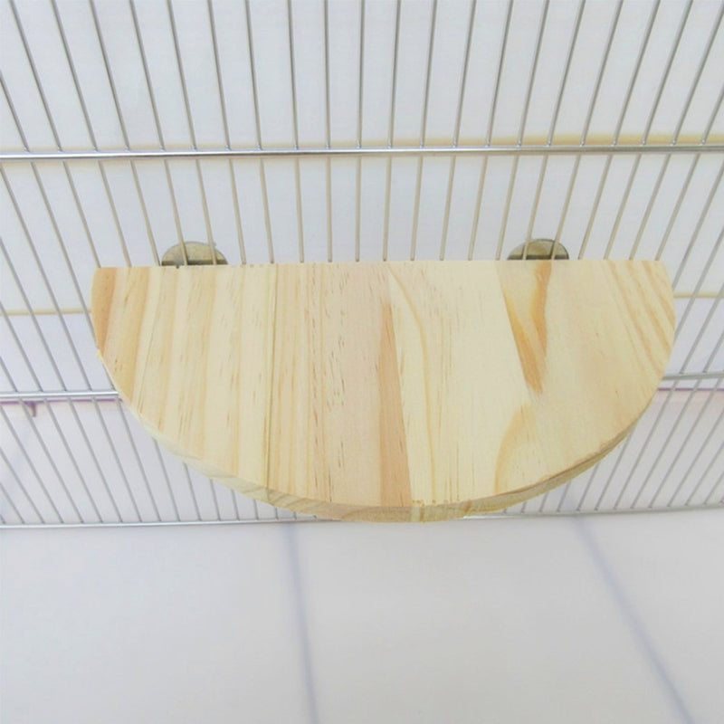 [Australia] - Mokook Hamster Wooden Platform for Chinchilla Rat Gerbil Mice and Dwarf Hamster, Semicircle Shape Anti Bite Stand Platform Design, 9.84" Outside Diameter 
