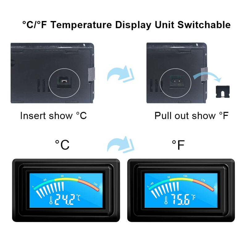 KETOTEK Digital Thermometer DC 4V~25V, USB Computer Aquarium Thermometer -50?~110?, LCD Temperature monitor, external Waterproof NTC Probe For PC Fish Tank Fridge Freezer UBS - PawsPlanet Australia