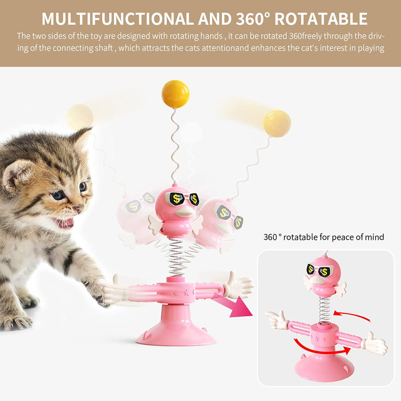 Cat Toys Windmill Turntable Feather Funny Cat Stick Tumbler Cat Toy, Kitten Fun Mental Physical Exercise Puzzle Toys,Satisfies Kitty’s Hunting, Chasing and Exercising Needs - PawsPlanet Australia