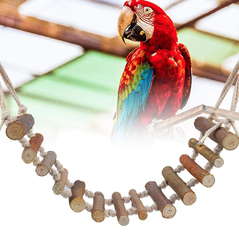 Birds Ladder Toy Wooden Flexible Ladders with Rope Parrots Swing Bridge for Lovebirds Parakeets Parrots African Grey Cockatiel Pet Training Toys - PawsPlanet Australia