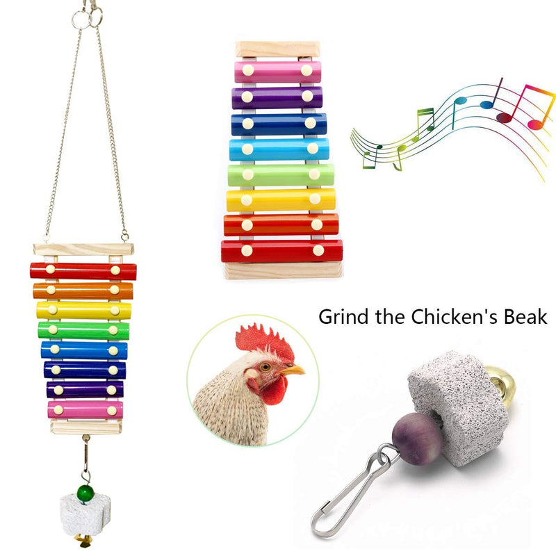 [Australia] - Vehomy Chicken Xylophone Toy Chicken Veggies Skewer Fruit Holder Chicken Vegetable Hanging Feeder Chicken Toys for Hens 2Pcs 