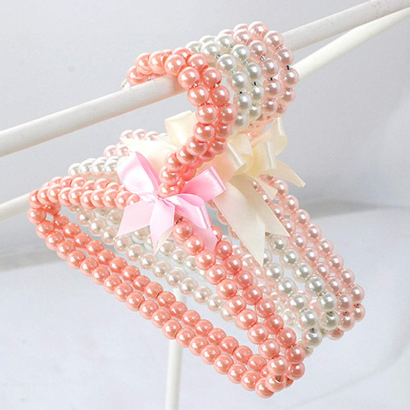 Yinuoday 5 PCS Pearl Cloth Hangers, Mini and Exquisite Pearl Beaded Clothing Hanger for Baby Clothes and Pet Clothes White - PawsPlanet Australia