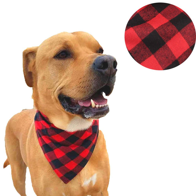 [Australia] - NACOCO Dog Bandana Bibs Pet Plaid Scarf Triangle Head Scarfs Accessories Neckerchief for Small and Medium Dog 1 Pack Red 