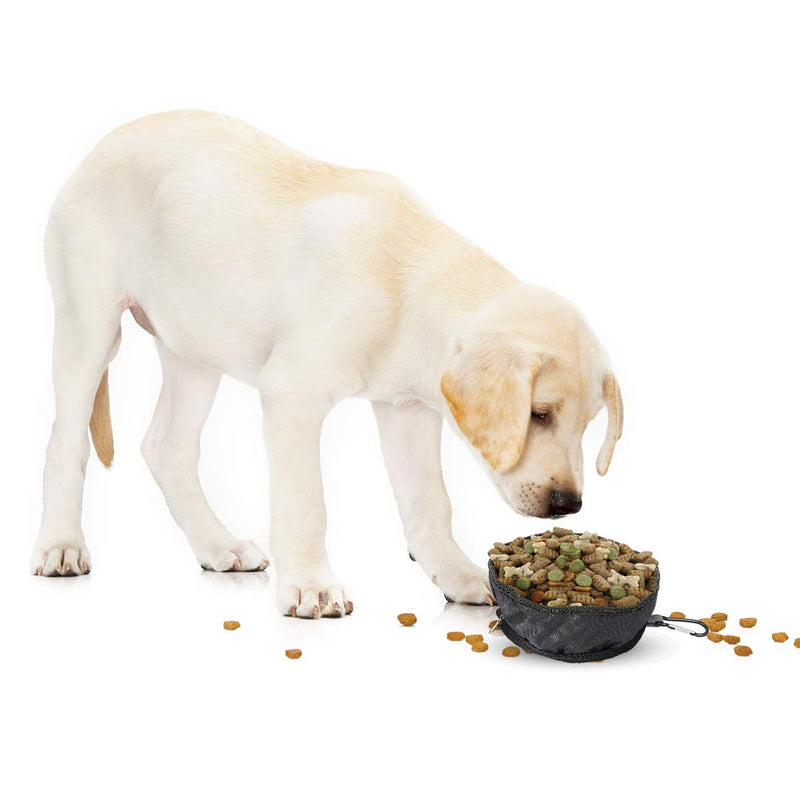 UEETEK Collapsible Travel Dog Bowl Portable Pet Cat Dog Food Feeder Water Bowl (Grey) Grey - PawsPlanet Australia