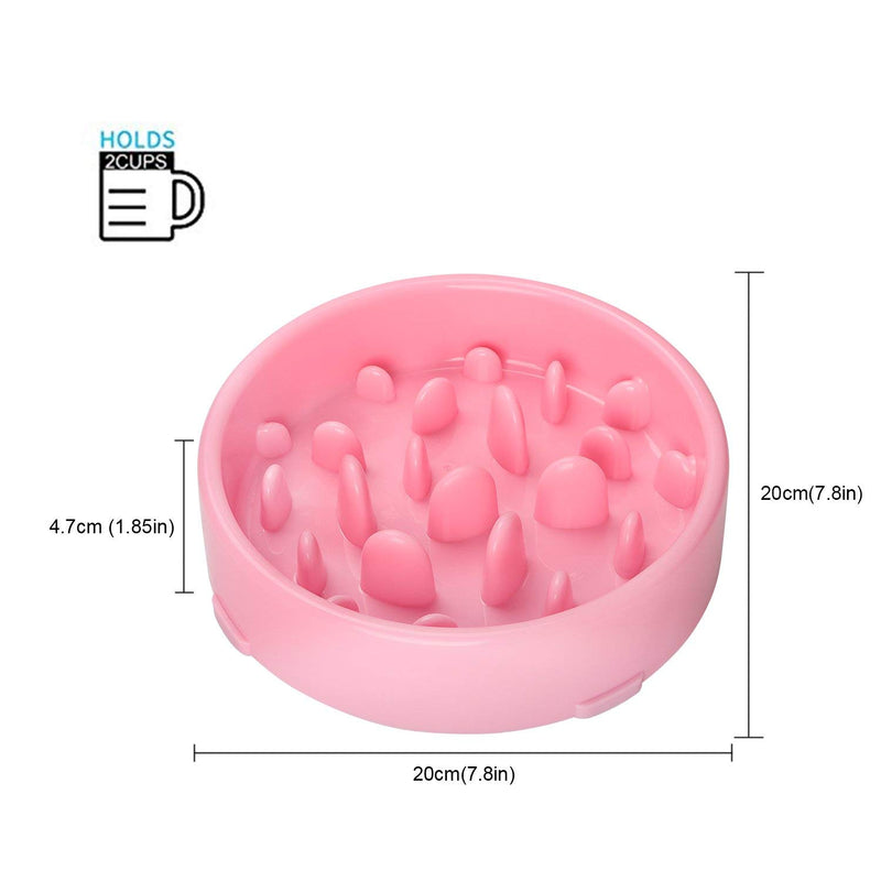 Rantow Dogs Slow Feeder Bowl, Non-Slip Bloat Stop Dog Bowl Preventing Choking Fun Pet Drink Water Bowl for for Large Medium Small Dogs (Pink) Pink - PawsPlanet Australia