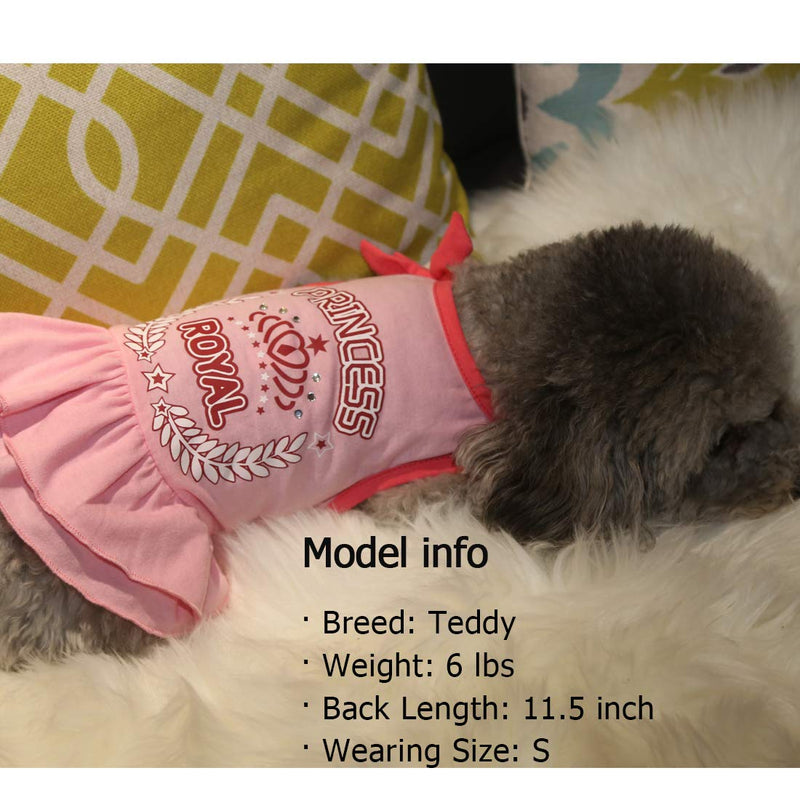 KYEESE Dog Princess Dresses with Bowtie Pet Apparel for Small Dogs Sundress Beach Dress X-Small (Pack of 1) Pink - PawsPlanet Australia