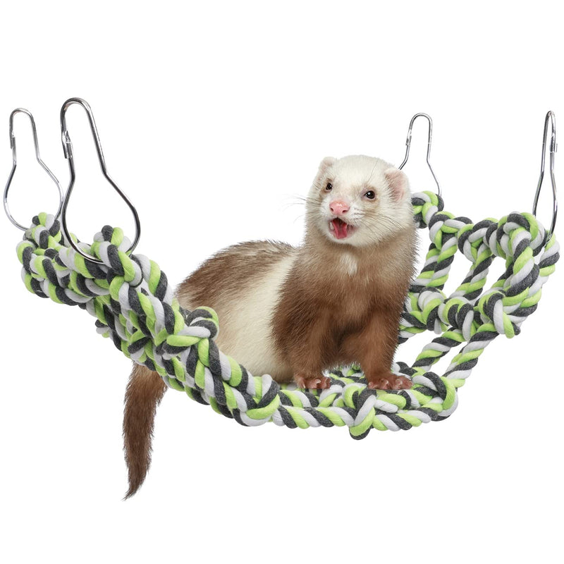 Niteangel Small Animal Activity Toy, Rat and Ferret Cotton Rope Nets Green - PawsPlanet Australia
