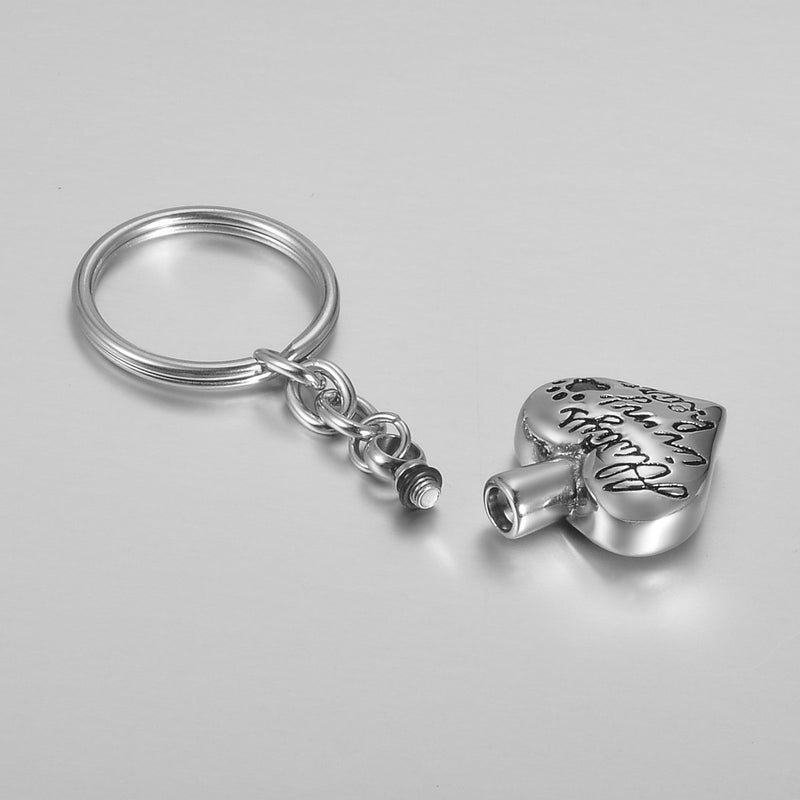 [Australia] - Valyria Memorial Pet/Dog Paw Keychain/Necklace Always in My Heart Pet Urn Keepsake Charm Ashes Keyring/Necklace with Engraving Non-Engraving 