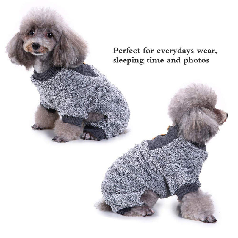 Oncpcare Fuzzy Fleece Dog Pajamas, Soft Warm Dog Coat, Dog Jumpsuit Shirt 100% Cotton Clothes for Small Dogs and Cats XL - PawsPlanet Australia