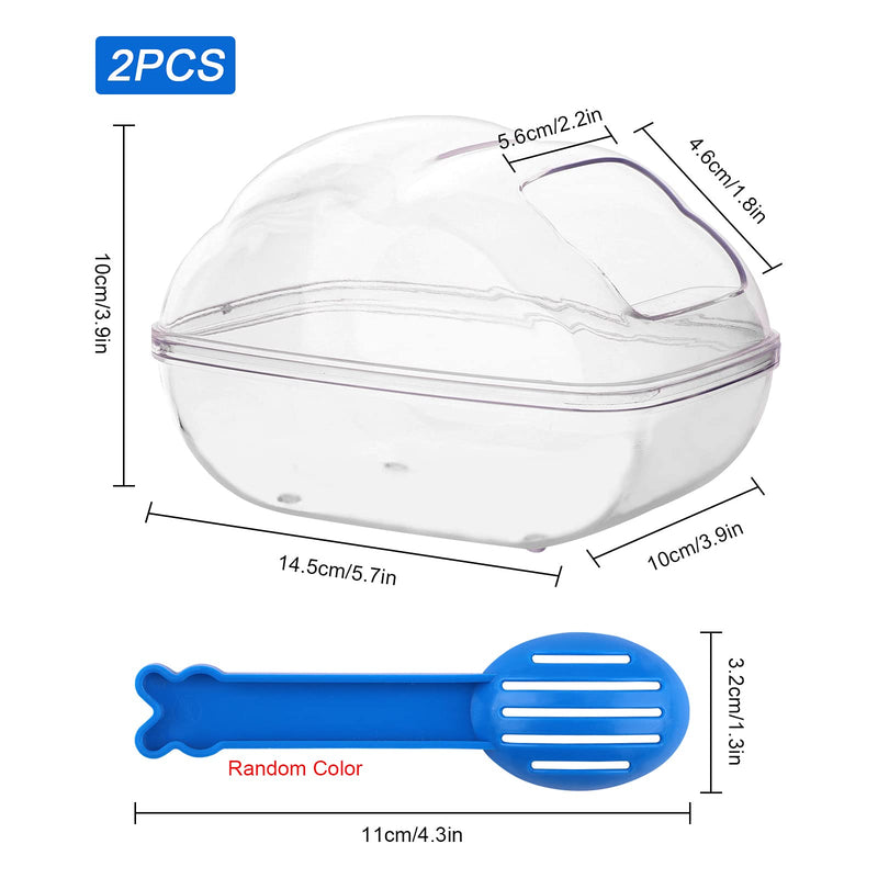 Hamster Sand Bathroom Sand Bath Container Small Pet Bathtub Sauna Toilet Washroom Box with Shovel Small Animal Bathroom Hamster Bathroom Pet Washroom Box for Syrian Gerbil Dwarf Guinea Pig Rat Mice S S (Pack of 1) - PawsPlanet Australia