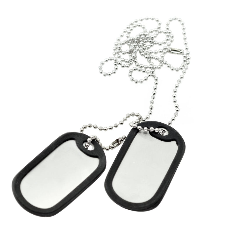 [Australia] - Paialco Stainless Steel Dog Tag Set Complete with Chains & Silencers­ Basic 