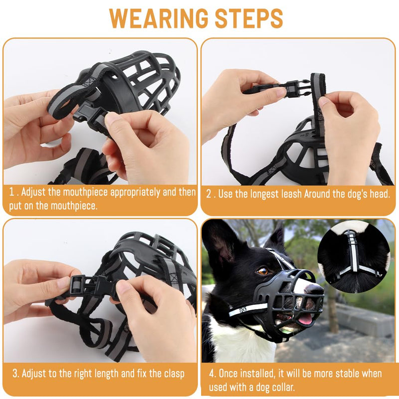 Muzzle for Large Dogs XL, FainFun Muzzle Biothane Dog, Muzzle for Dogs, Silicone, All-Eating, Anti-Bark (XL) - PawsPlanet Australia