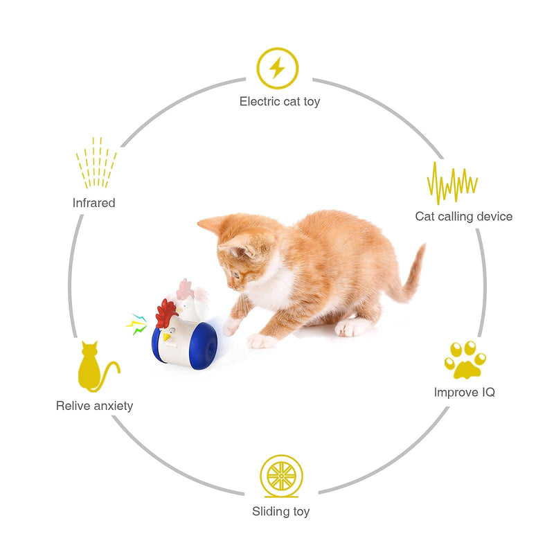 Cat Laser Toy Automatic Interactive Laser Cat Toy Food Dispensing Turntable pet Toy Multifunctional Fun Track Ball Click to select Blue-Cat Laser Toy - PawsPlanet Australia