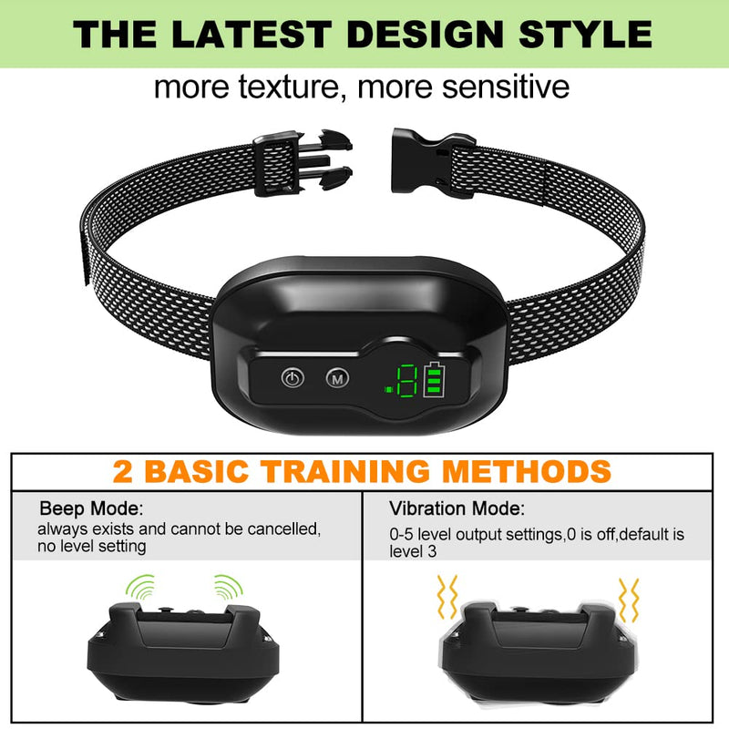 Anti Barking Dog Collars Rechargeable - Bark Collar for Large Medium Small Dog - Stop Dog Barking Deterrent Device with Vibration & Sound Harmless Training No Bark Collar IPX67 Waterproof - PawsPlanet Australia