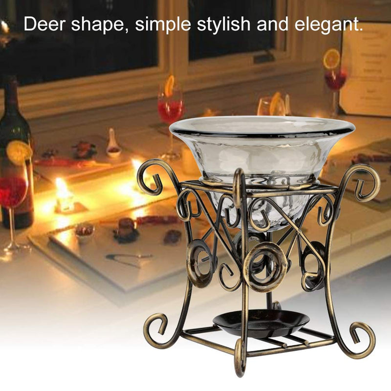 Candle holder and essential oil diffuser, deer shape Iron aroma furna burner furnace candle aromatherapy essential oil lamp(3#) 3# - PawsPlanet Australia
