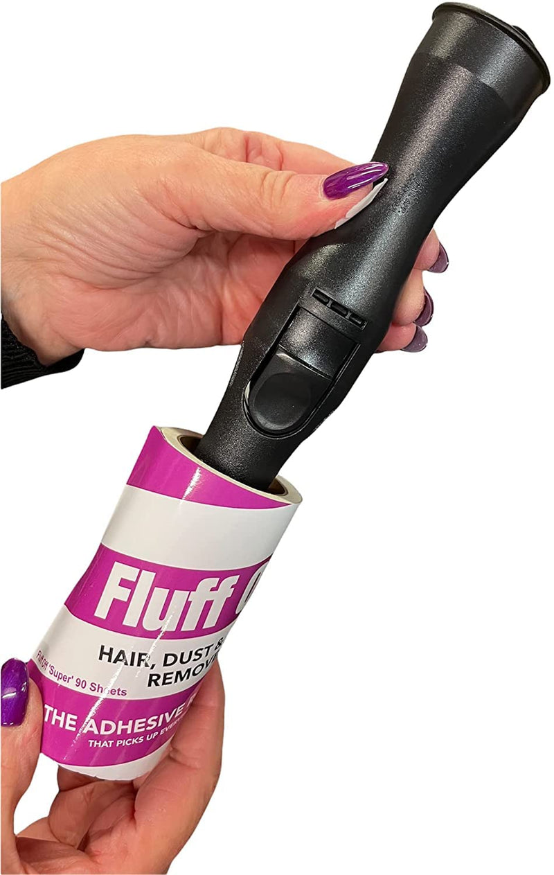 FLUFF OFF "Super Lint Roller Refills, 10 Pack of 90 Sheets Extra Sticky Lint Roller Refills for Clothes, Pet Hair and Furniture - Will fit most lint roller handles - 900 Sheets - PawsPlanet Australia
