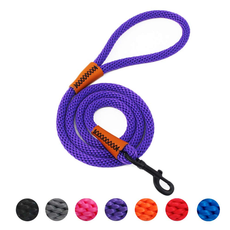 lynxking Braided Dog Rope Pet Leash Dog Traction Rope Leashes Dog Walking Training Lead for Medium Large Dogs 4Feet Purple - PawsPlanet Australia