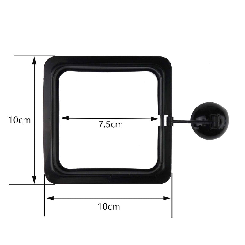 Zelerdo 6 Pack Aquarium Fish Feeding Ring Floating Food Feeder, Square Shape with Suction Cup, Black - PawsPlanet Australia