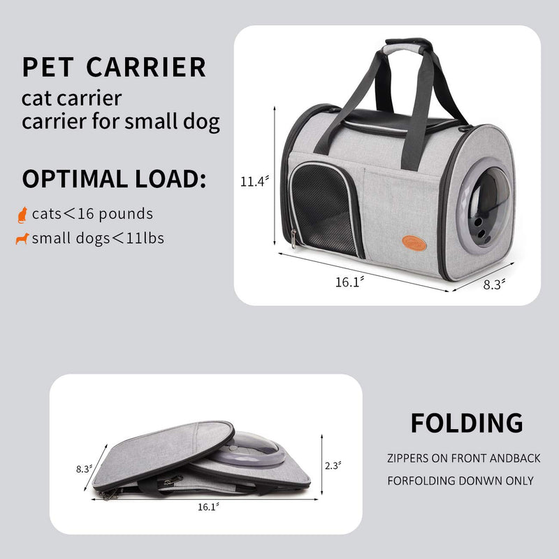 FERMAO Pet Carrier for Cats and Small Dogs, Cat Travel Carrier, Airline Approved Under The Seat Grey - PawsPlanet Australia