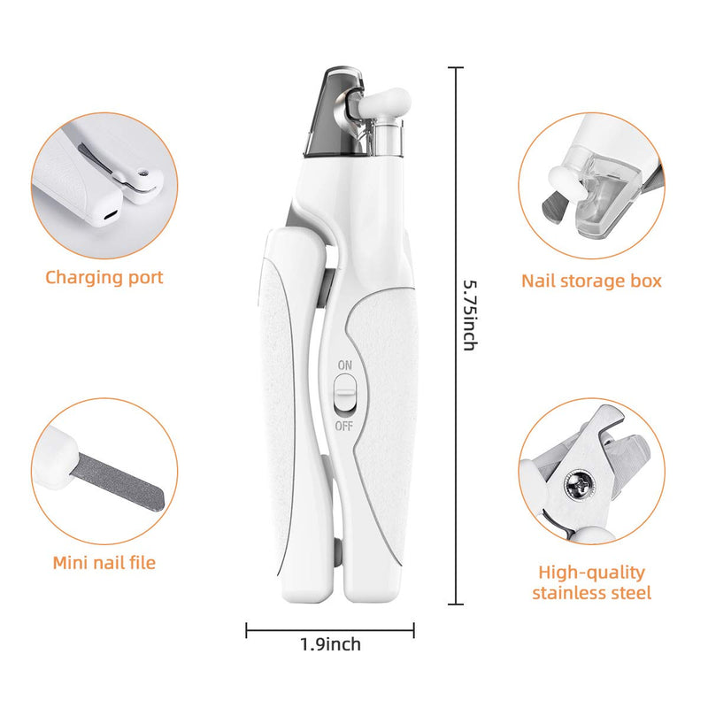 ACELIFE Dog Nail Clippers with LED Light, Pet Nail Clippers and Trimmers with Safety Guard and Nail File, Pet Grooming Tool for Cats, Rabbits and Guinea Pigs - PawsPlanet Australia