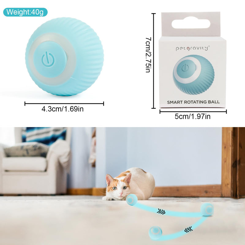Weinlichkeit Interactive Cat Toy Ball, 360° Self-Rotating Electric Ball, Cat Ball with LED Light, USB Rechargeable Funny Balls Toy for Cats - PawsPlanet Australia