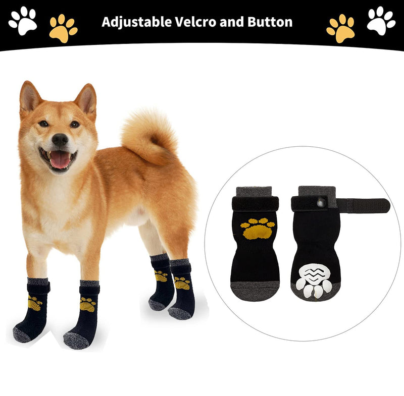 Dricar Dog Socks, 6 Pcs Anti-Slip Dog Socks Paws Stop Licking, Dog Cat Paw Protectors with Waterproof Rubber Bottom and Adjustable Straps, Traction Control for Pet Indoor Wear & Outdoor Walking (S) S - PawsPlanet Australia