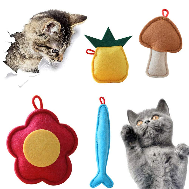 N\A 6 pieces Catnip Toys Catnip Cat Chew Toys Plush Interactive Cute Cat Pet Toys Fun Toys Cat Play Chews Grinding Claws and Teeth Cleaning - PawsPlanet Australia