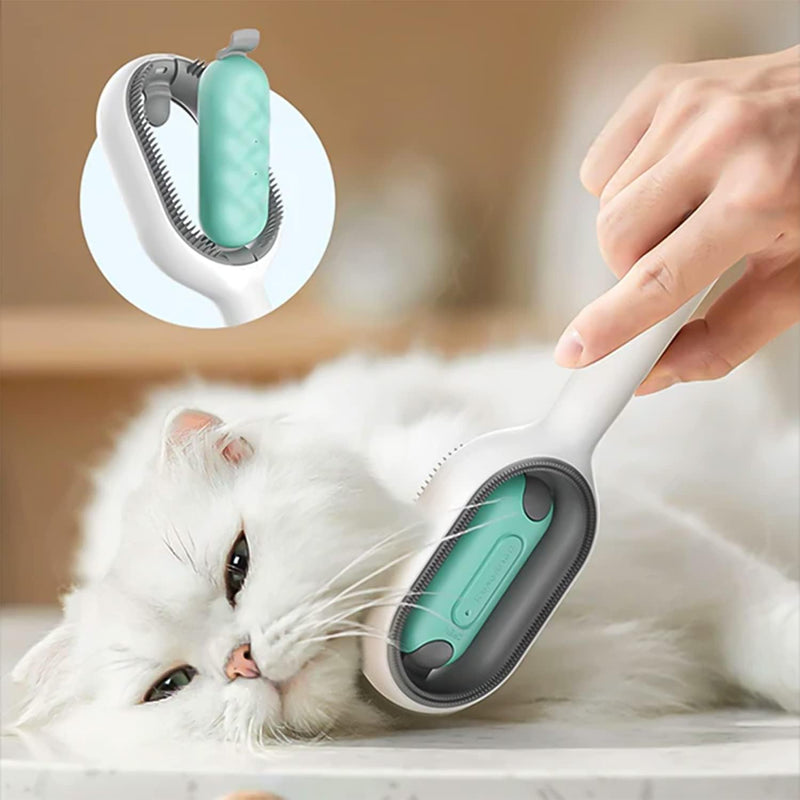 KFDDRN Pack of 2 cat brushes for short hair, 4 in 1 cat hair brush and dog brush for grooming, cleaning brush for animal hair, ideal for massage, grooming and hair removal - PawsPlanet Australia