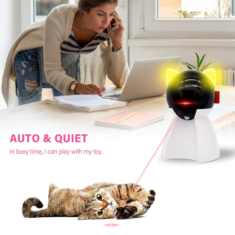 Cat Toy Interactive Automatic, Motion Activated Laser Toy for Indoor Cats/Dogs/Kitten/Kitty, USB Rechargeable, Auto On/Off, Fast and Slow Random Pattern, Silent - PawsPlanet Australia