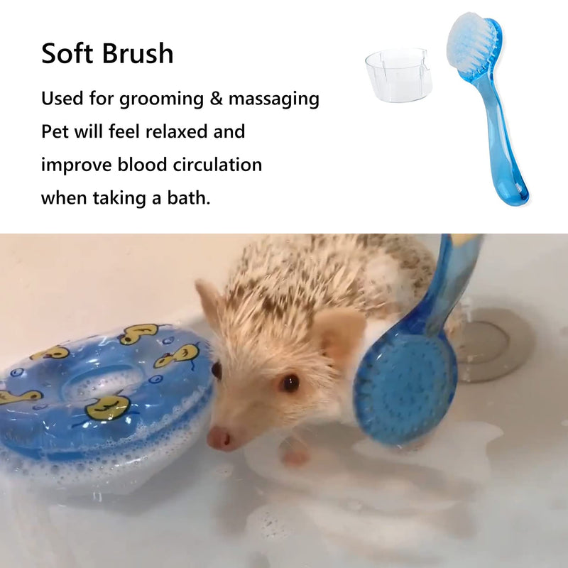 Foldable Hedgehog Bath Supplies Foldable Hedgehog Bathtub, Hedgehog Nail Clippers, 2PCS Bathing Brush, Bath Towel, Plastic Small Animal Swimming Pool, Guinea Pig Small Pet Sand Bath for Hedgehog - PawsPlanet Australia