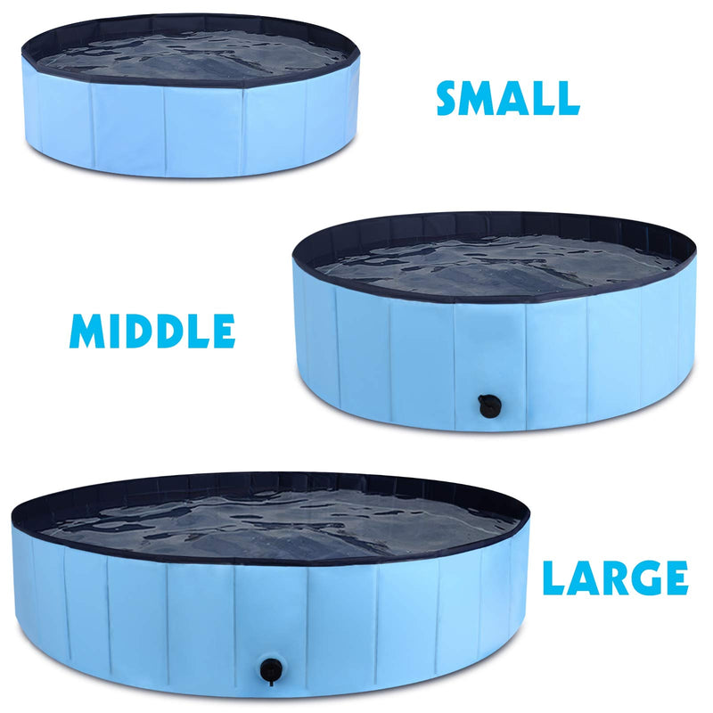 MorTime Foldable Dog Pool Portable Pet Bath Tub Large Indoor & Outdoor Collapsible Bathing Tub for Dogs and Cats S, 31" x 8" - PawsPlanet Australia