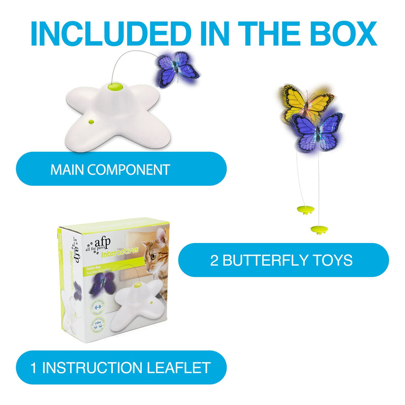 All for Paws Interactive Flutter Bug Cat Butterfly Toy with Two Replacements Kitten Toys for Indoor Cats - PawsPlanet Australia