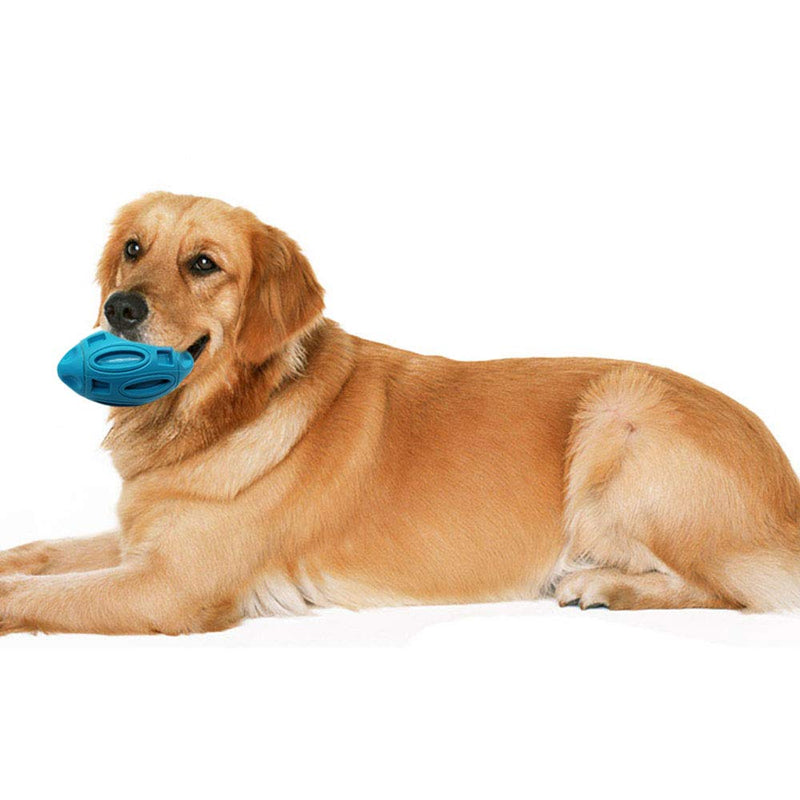 [Australia] - Fierceriver Squeaky Dog Toys Ball for Aggressive Chewers, Indestructible and Durable Interactive Pet Dog Rubber Ball, Dog Toys Chew Ball with Squeaker for Large and Medium Dogs Breed Blue Ball 