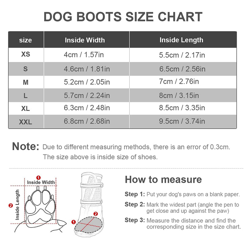 Protective Dog Boots Waterproof Set of 4, Anti-Slip Pet Dog Shoes with Adhesive Buckle Reflective Straps Dog Shoes Warm Wear-resistant for Medium Large Dogs Winter Walking Outdoor Orange M - PawsPlanet Australia