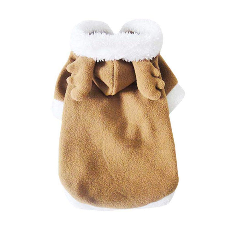 [Australia] - Wow4pets Pet Clothes Christmas Dog Cute Elk Cosplay Costumes for Autumn & Winter XS Coffee Two-leg 