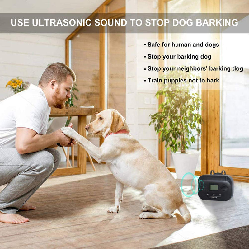 Zigzagmars Anti Barking Control Device, Ultrasonic Dog Bark Deterrent Stop Barking, Upgraded LCD Display Screen Outdoor Bark Control Device Up to 50 FT Range… black - PawsPlanet Australia