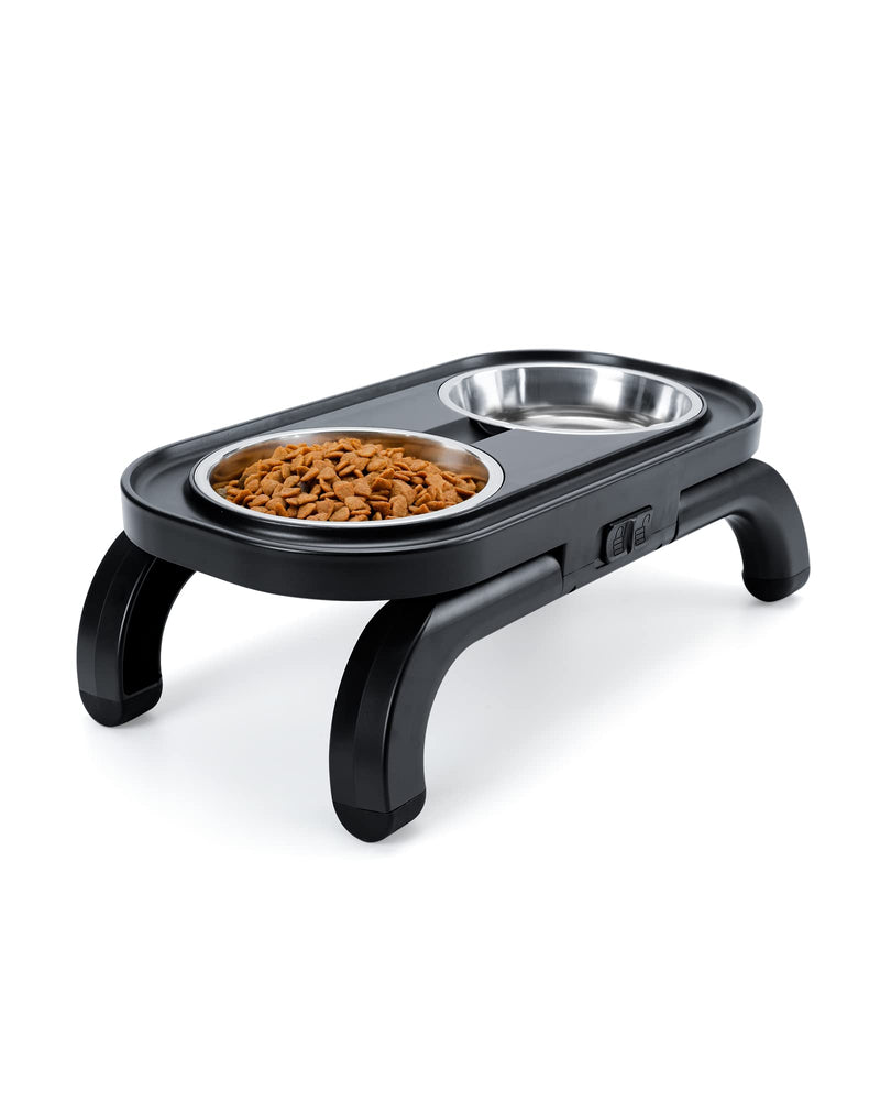 Elevated Cat Bowls with Stand Tilted Adjustable, Raised Pet Bowl for Cats and Small Dog 2 Stainless Steel 15°Tilted Cat Feeding Bowls (2x380ml) - PawsPlanet Australia