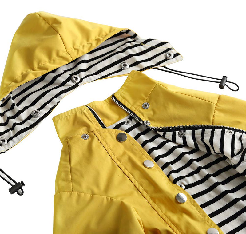 Morezi Dog Zip Up Dog Raincoat with Reflective Buttons, Rain/Water Resistant, Adjustable Drawstring, Removable Hood, Stylish Premium Dog Raincoats - Size XS to XXL Available - Yellow - XXL - PawsPlanet Australia