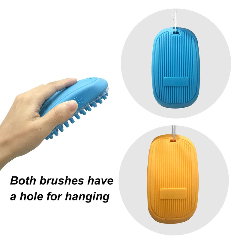 2 Pack Pet Bath Brush Scrubber, Dog Bath Brush Deshedding, Rubber Dog Grooming Brush, Pet Massage Bath Brush for Short Long-haired Dogs Cats NIITAWH Pet Massage Bath Brush Set - PawsPlanet Australia