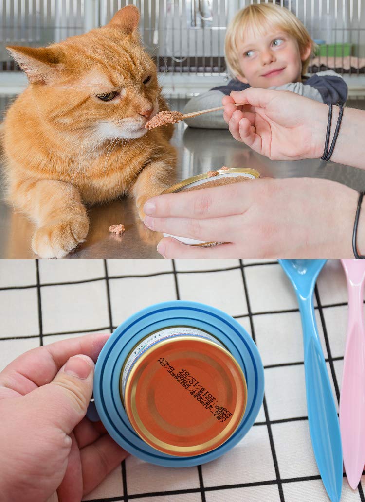 Comtim Pet Food Can Cover Silicone Can Lids for Dog and Cat Food(Universal Size,One fit 3 Standard Size Food Cans) Blue/Green - PawsPlanet Australia