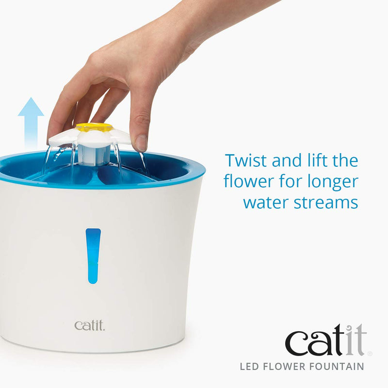 Catit Senses 2.0 Flower Fountain, Cat Drinking Water Fountain Blue - PawsPlanet Australia