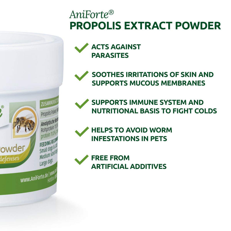 AniForte Propolis Extract Powder for Dogs and Cats 20g - 100% Pure & Natural, Bee Propolis, Rich in Flavonoids, Vitamins and Minerals - PawsPlanet Australia