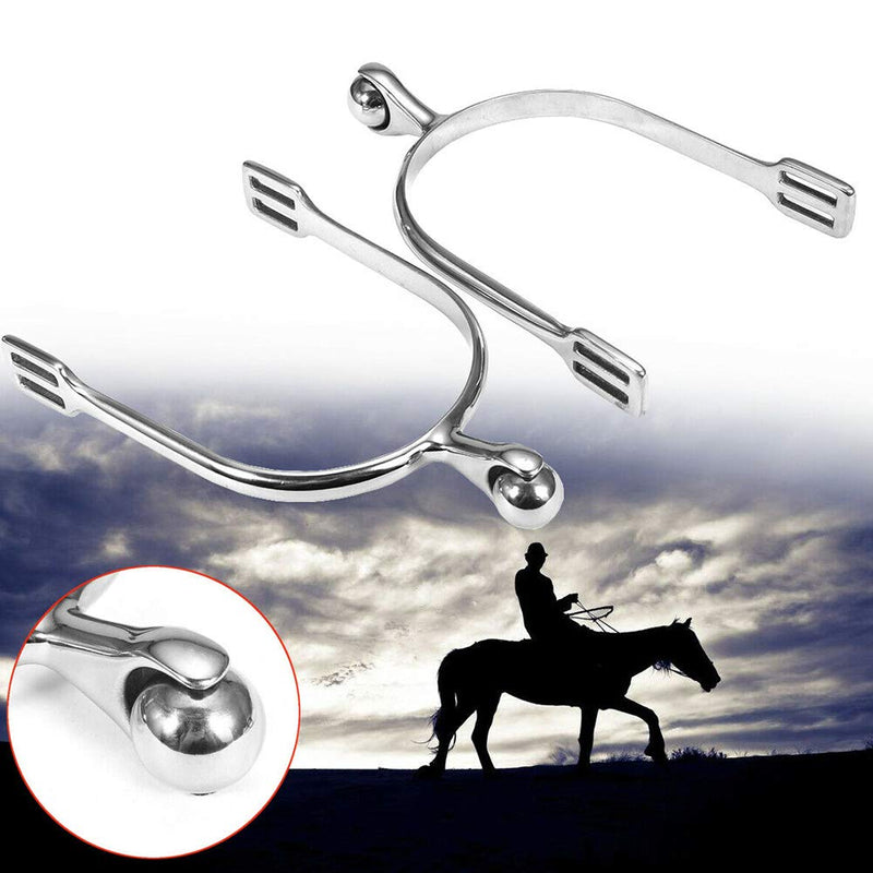 Faderr Horse Spurs, 1 Pair Stainless Steel Equestrian Spurs, Roller Ball Horse Spurs, All Around Walking Horse Roping Spurs Riding Horse Accessory 2 - PawsPlanet Australia