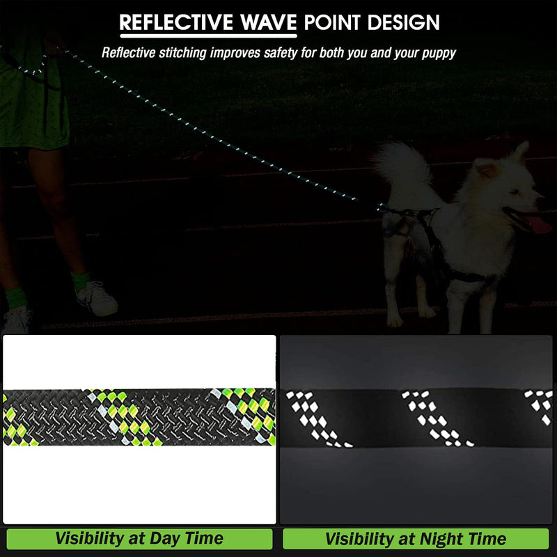 ARTISTRY® Rope Dog Lead for Large Dogs with Soft Padded Handle | 5 FT Dog Leads Strong Rope with Highly Reflective Threads | Anti Theft Dog Training Lead Rope for Medium Dogs (Black/Green) Black/Green - PawsPlanet Australia