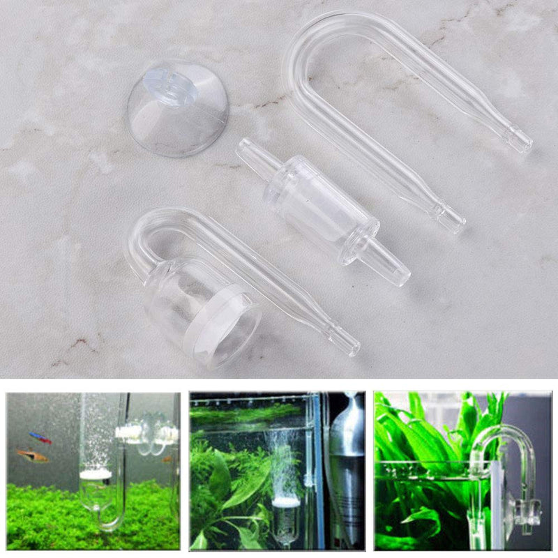 [Australia] - Bluecell Aquarium CO2 Regulator U Shape Aquarium CO2 Diffuser Check Glass Tube Suction Cup 