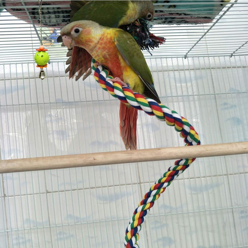 [Australia] - Orgrimmar Chicken Swing Large Rope Perch Climbing Ropes with Play Chicken Ball Toys, Perch Training Toy for Parrots 59 inch 