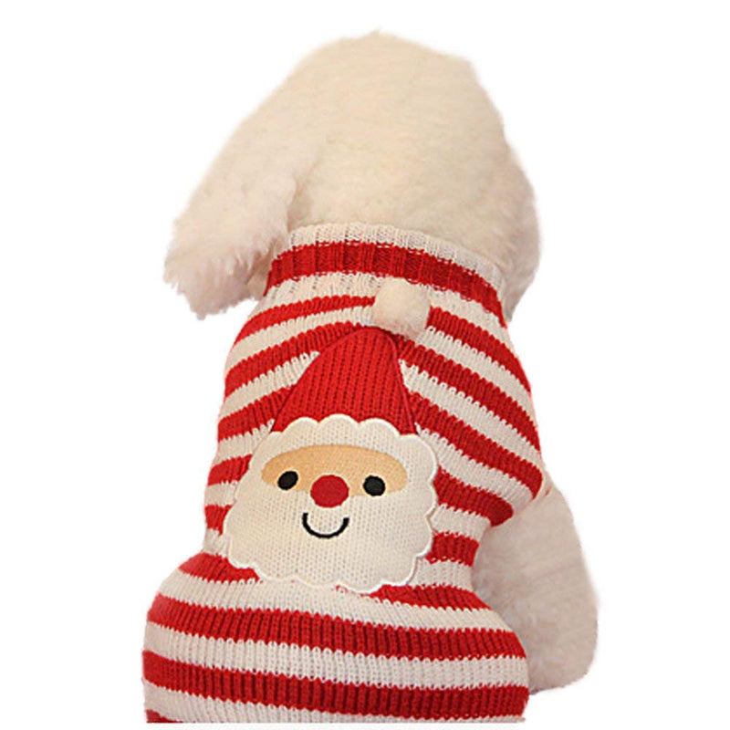 DELIFUR Dog Santa Claus Sweater Pet Christmas Sweater Xmas Dog Holiday Sweaters Christmas Sweaters Cold Weather Coat for Small to Medium Sized Dogs And Cats(Santa Claus,XXS) 2XS - PawsPlanet Australia