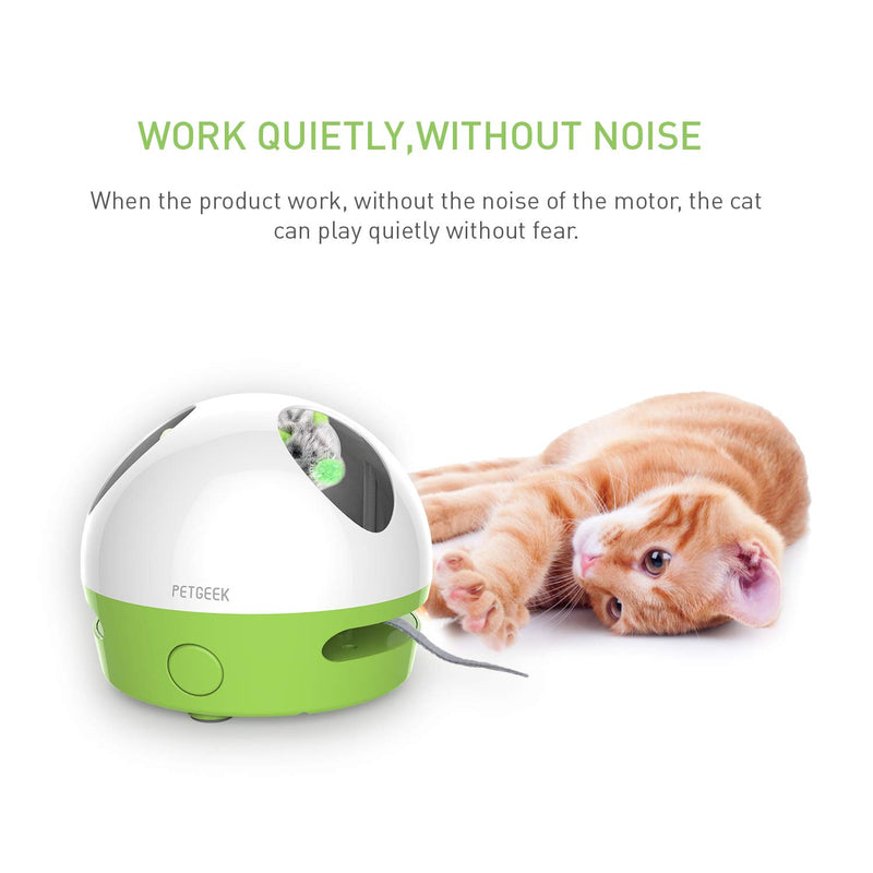 PETGEEK Automatic Interactive Cat Toy, Cat Toys with Squeaky Mouse Sound, Cat Toys for Indoor Cats with Spinning Tail for Exercise, Cat Mouse Toys Catnip Filled hiding mouse cat mice toy - PawsPlanet Australia